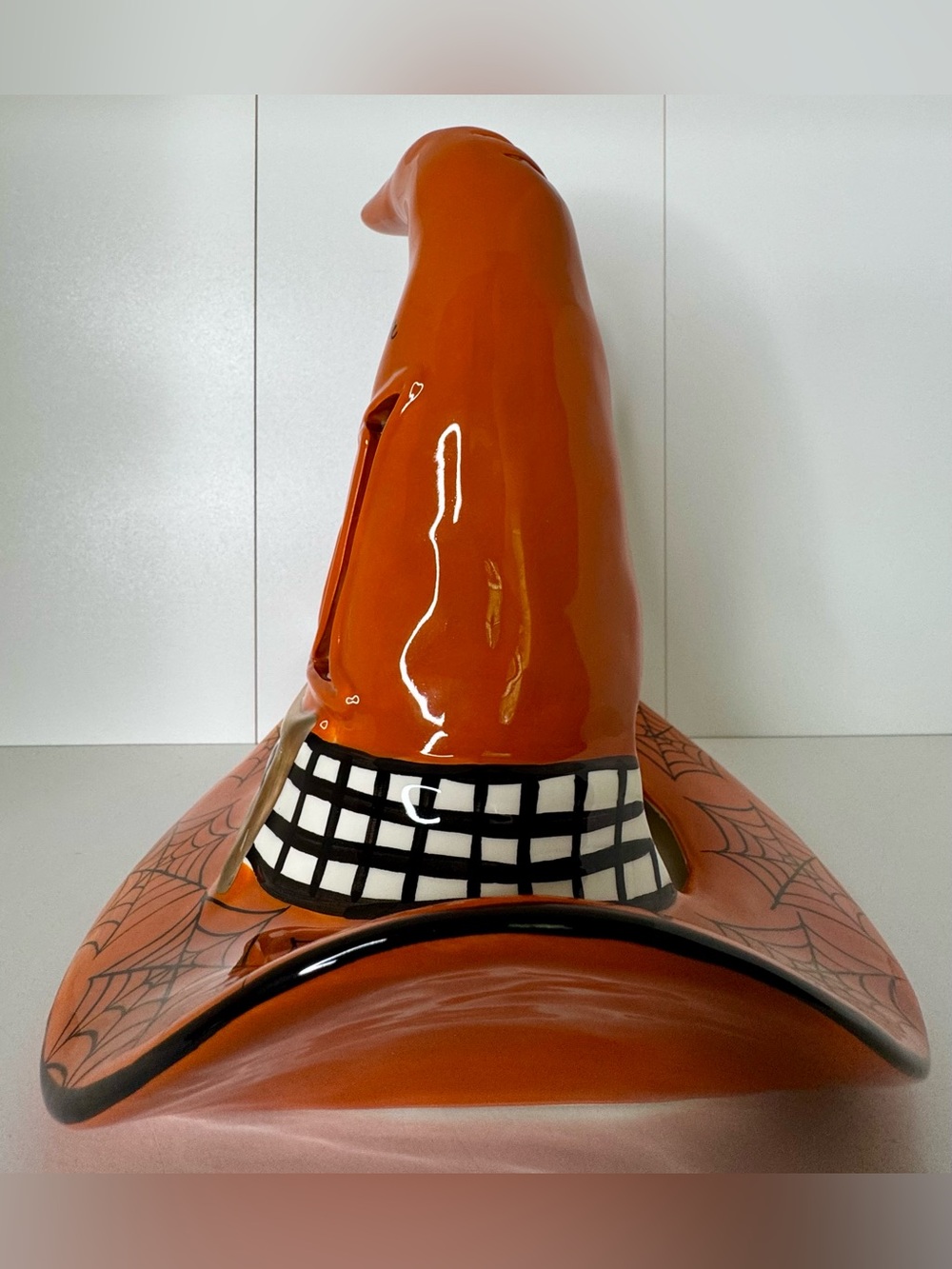 Blue Sky October 31 Orange Tea Light Ceramic Witch Hat NWT - Picture 7 of 12